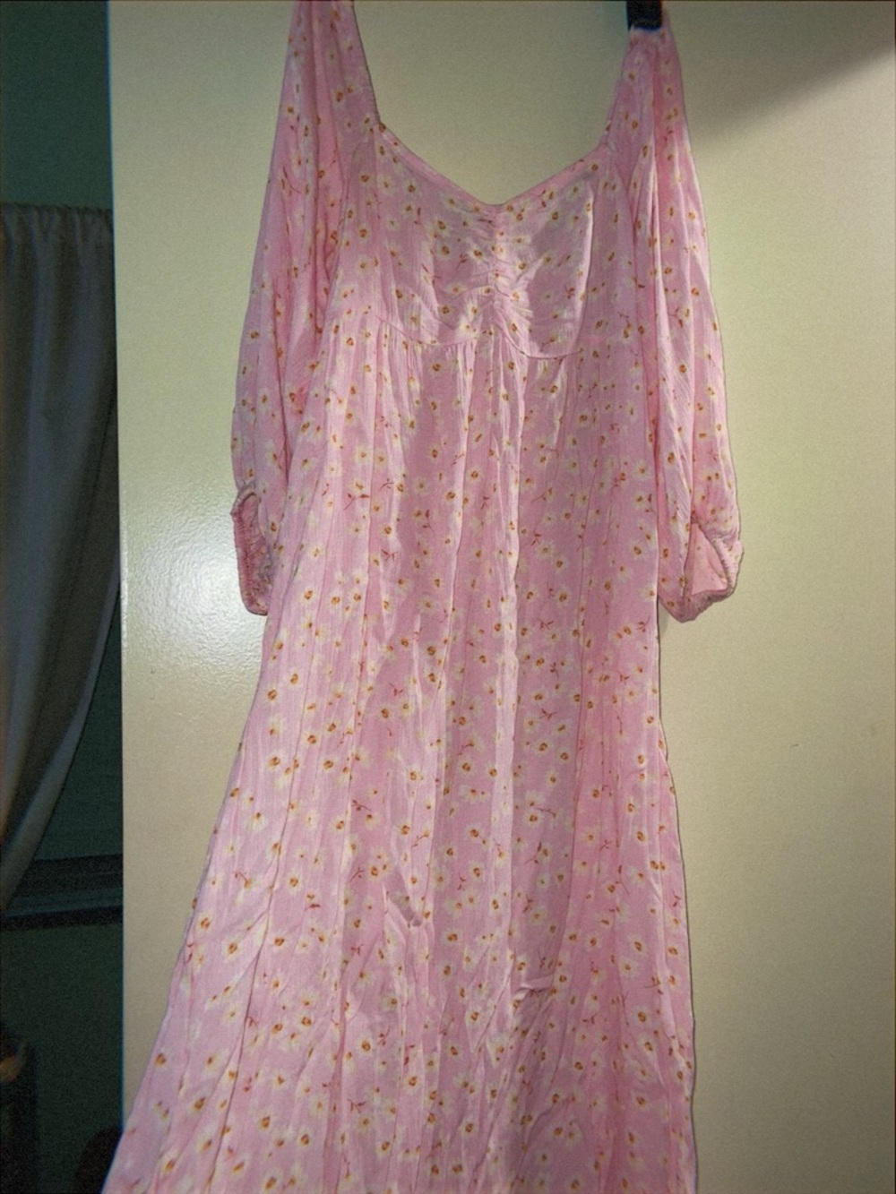 Billabong Pink Floral Midi Dress with Blue Accents